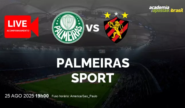 Palmeiras Sport livestream | Brasileirão Série A | 25 agosto 2025