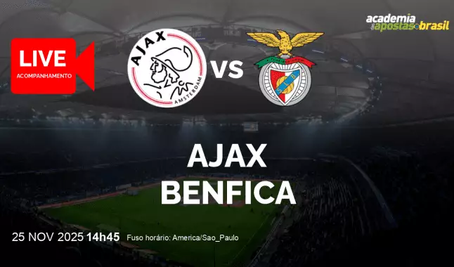 Ajax Benfica livestream | Liga dos Campeões da UEFA | 25 novembro 2025