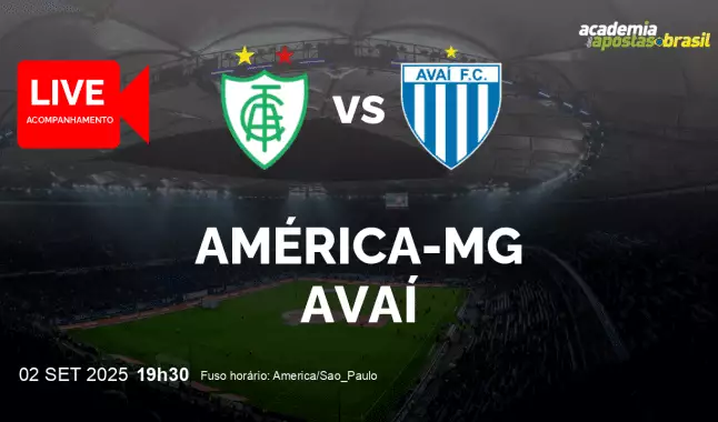 América-MG Avaí livestream | Série B | 02 setembro 2025