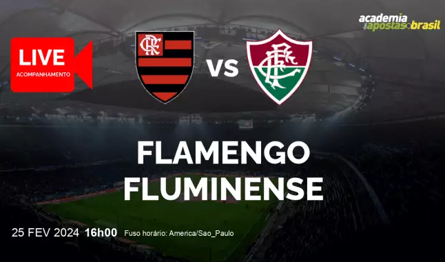 Flamengo Fluminense livestream | Carioca 1ª Div | 25 fevereiro 2024