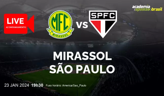 Mirassol São Paulo livestream | Paulista A1 | 23 janeiro 2024