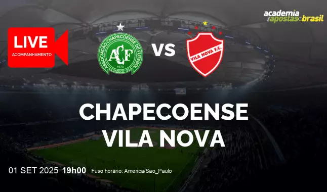 Chapecoense Vila Nova livestream | Série B | 01 setembro 2025