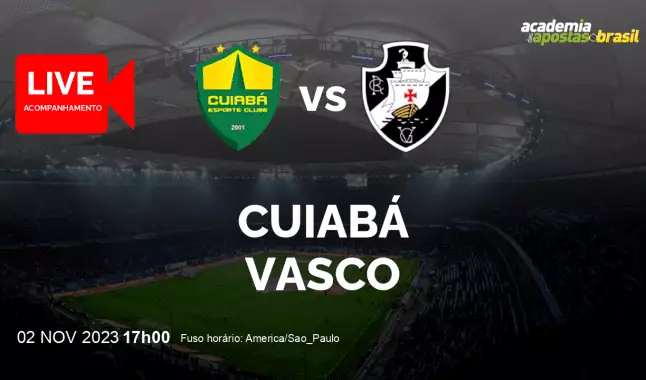 Cuiabá Vasco livestream | Brasileirão Série A | 02 novembro 2023