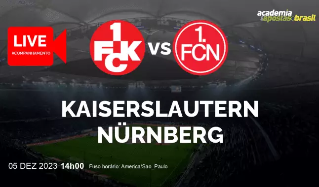 Kaiserslautern Nürnberg livestream | DFB Pokal | 05 dezembro 2023