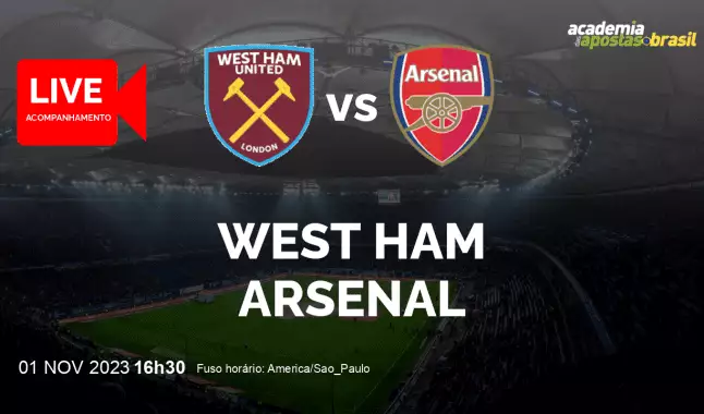 West Ham Arsenal livestream | Copa da Liga | 01 novembro 2023