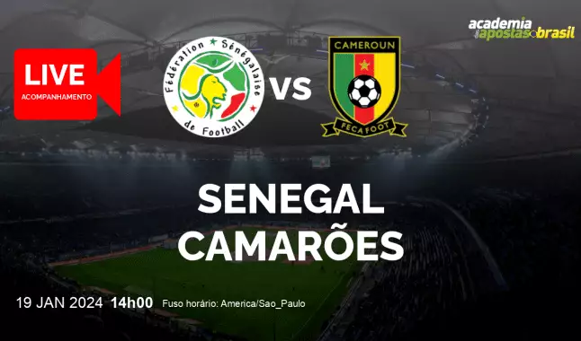 Senegal Camarões livestream | Copa das Nações Africanas | 19 janeiro 2024