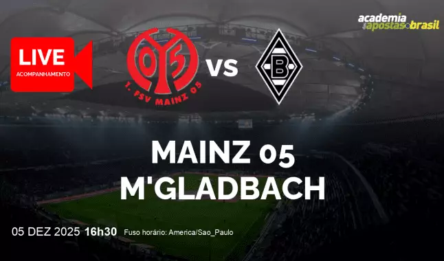 Mainz 05 M'gladbach livestream | Bundesliga | 05 dezembro 2025