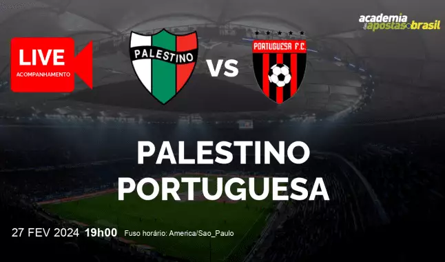 Palestino Portuguesa livestream | Copa Libertadores da América | 27 fevereiro 2024