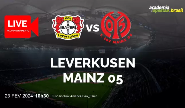 Leverkusen Mainz 05 livestream | Bundesliga | 23 fevereiro 2024