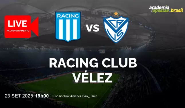 Racing Club Vélez livestream | Copa Libertadores da América | 23 setembro 2025