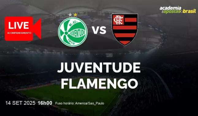 Juventude Flamengo livestream | Brasileirão Série A | 14 setembro 2025
