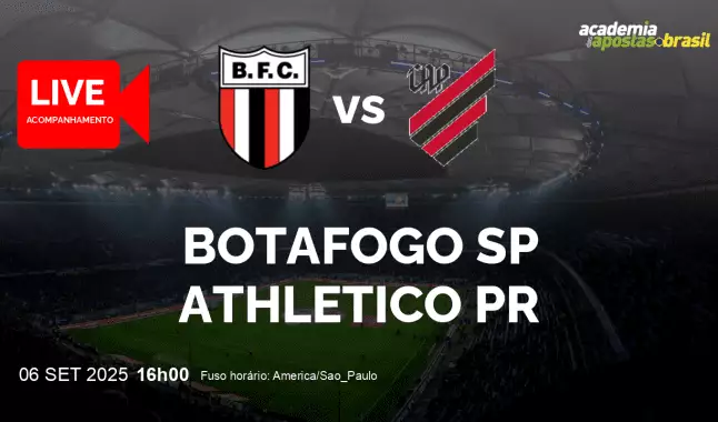 Botafogo SP Athletico PR livestream | Série B | 06 setembro 2025