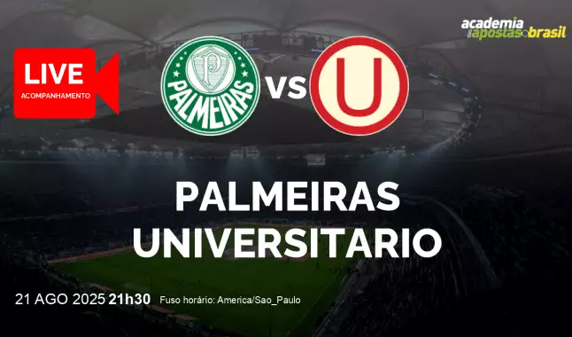 Palmeiras Universitario livestream | Copa Libertadores da América | 21 agosto 2025