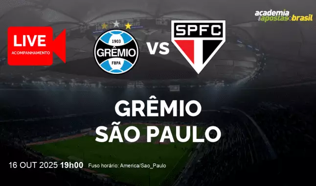 Grêmio São Paulo livestream | Brasileirão Série A | 16 outubro 2025
