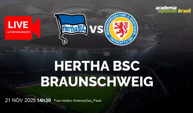 Hertha BSC Braunschweig livestream | 2. Liga | 21 novembro 2025
