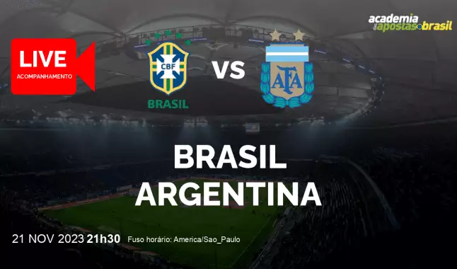 Brasil Argentina livestream | Eliminatórias para a Copa do Mundo - América do Sul | 21 novembro 2023